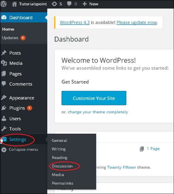 WordPress Discussion Setting